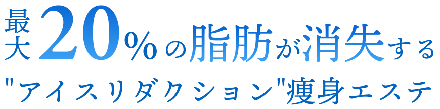 最大20％の脂肪が消失するアイスリダクション痩身エステ